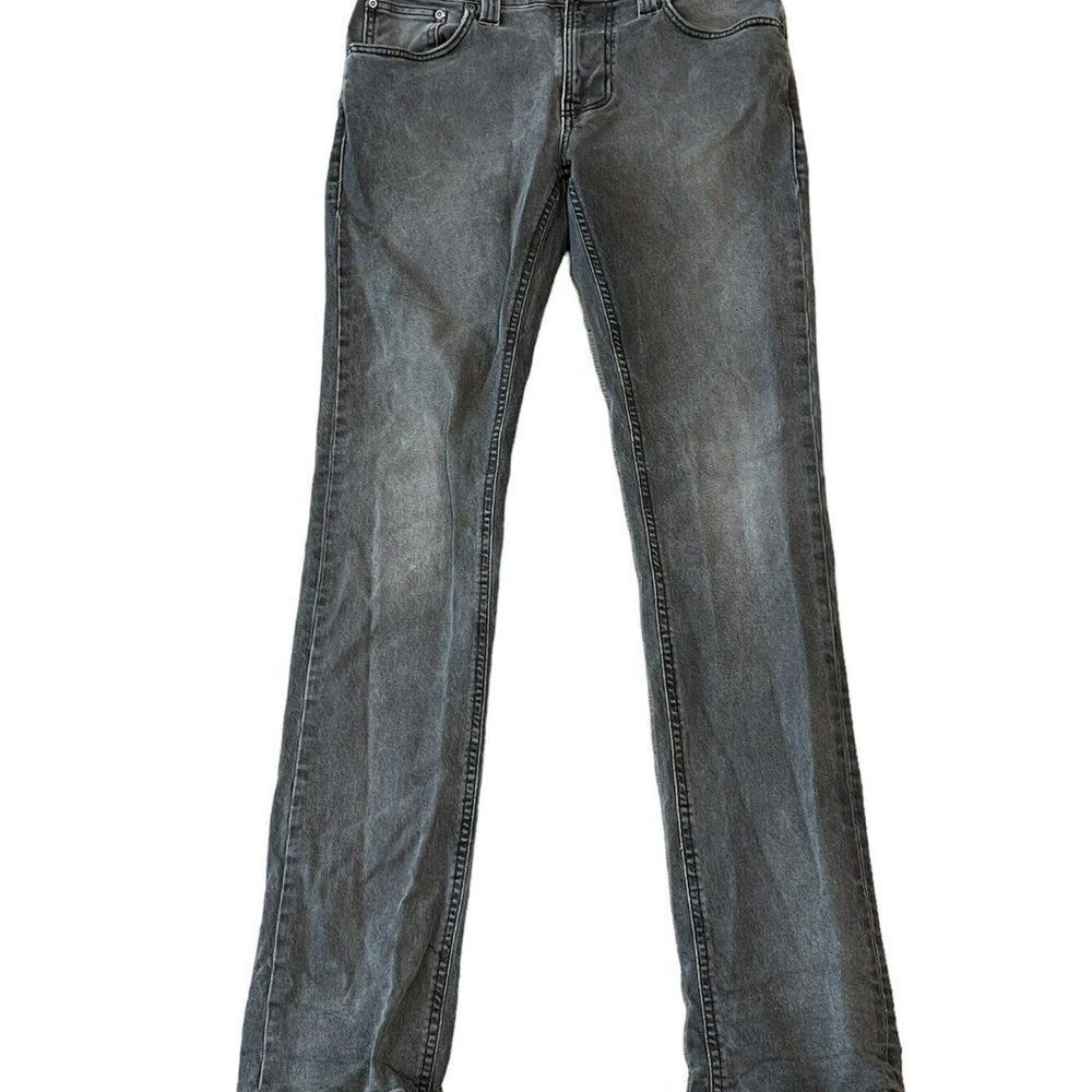 Nudie Denim Jeans Pants Thin Finn Superused Grey Slim Stretch Mens Size 30 X 34